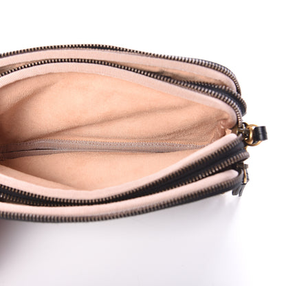 Gucci Calfskin Matelasse Mini GG Marmont Chain Crossbody Bag Black 4 of 8