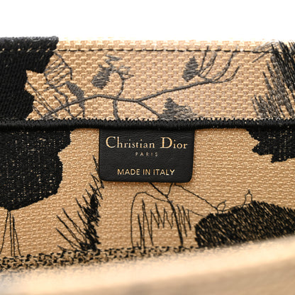Christian Dior Canvas Embroidered Medium Fleurs Mystiques Book Tote Black Beige 7 of 10