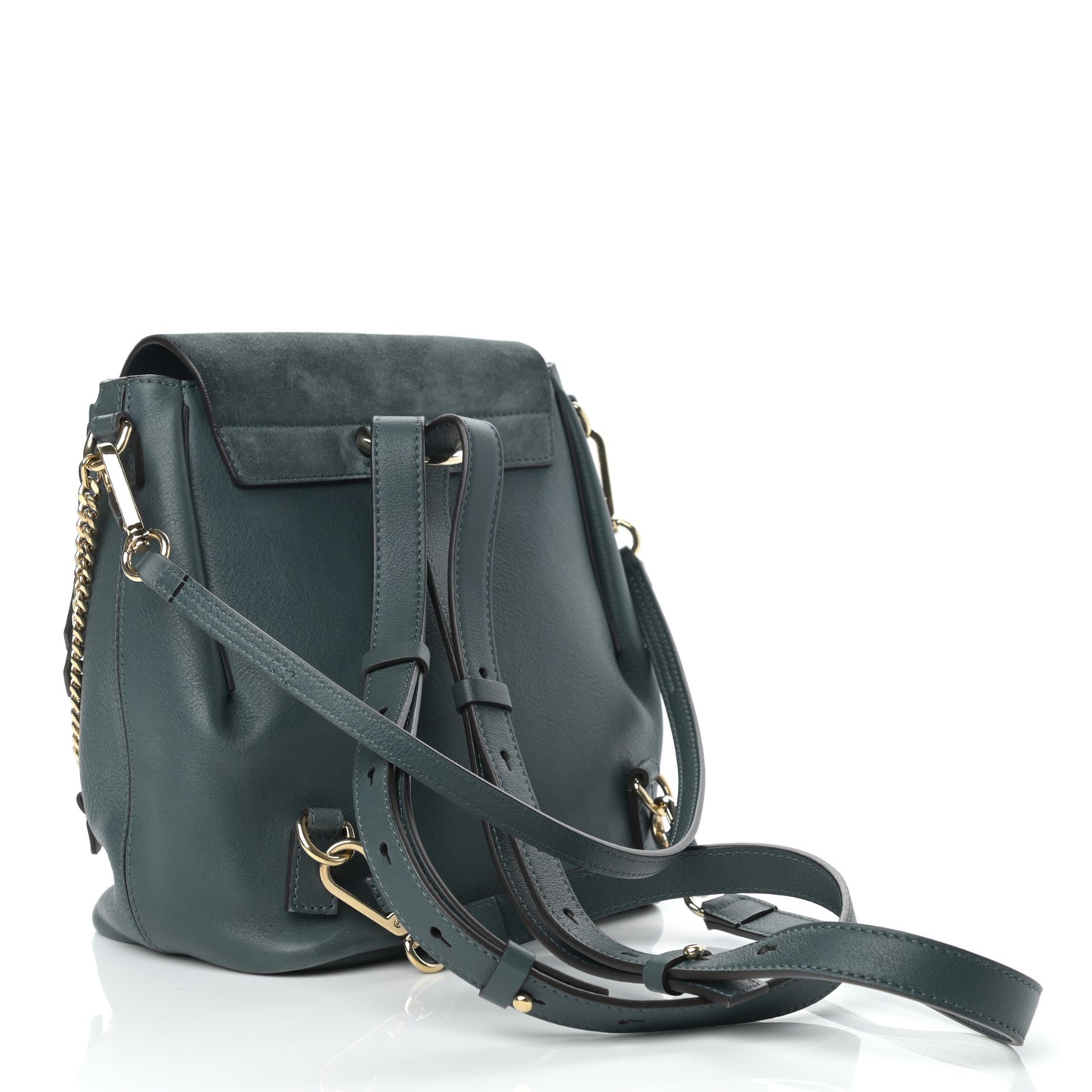 Suede Calfskin Small Faye Backpack Silver Blue