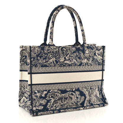 Christian Dior Canvas Embroidered Medium Dioriviera Toile De Jouy Reverse Book Tote Blue 2 of 9