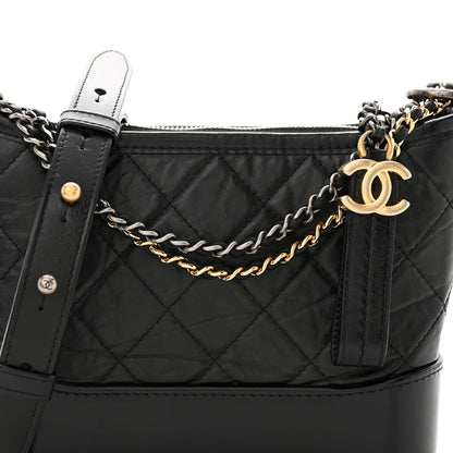 Chanel Aged Calfskin Quilted Small Gabrielle Hobo Black 8 of 13