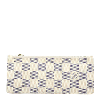 Louis Vuitton Damier Azur Felicie Chain Wallet Zippered Insert Rose Ballerine 1 of 5