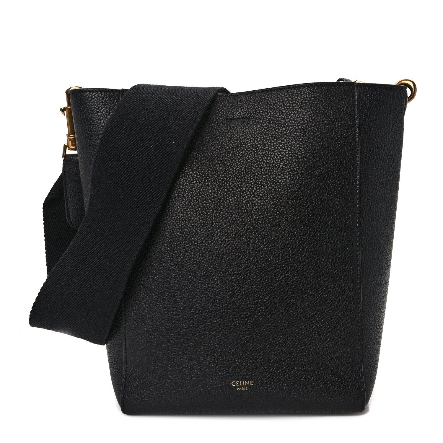 Celine Soft Grained Calfskin Small Sangle Bucket Bag Black 1 of 14