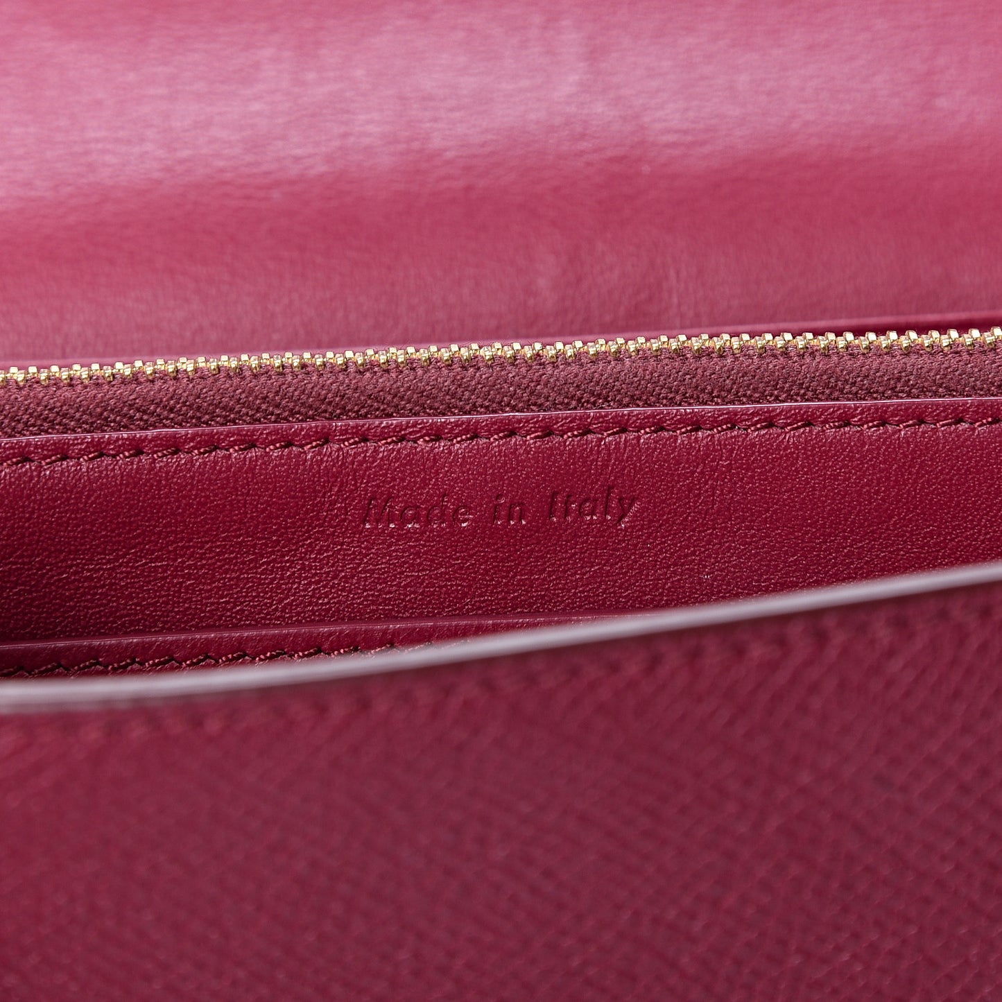 Grained Calfskin Medium Trotteur Multifunction Flap Wallet Plum