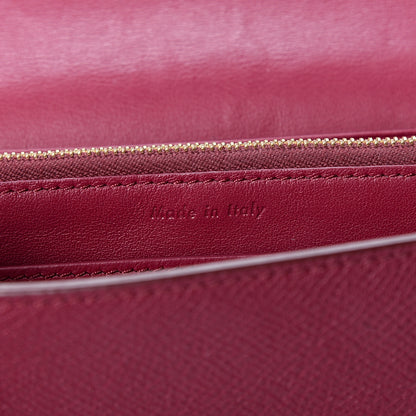Celine Grained Calfskin Medium Trotteur Multifunction Flap Wallet Plum 6 of 8