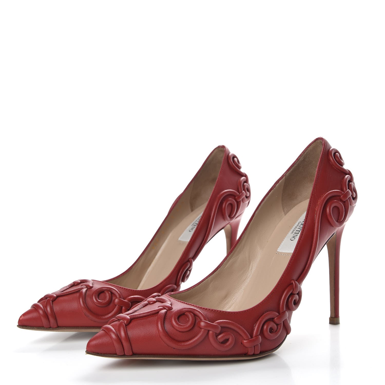 Valentino Garavani Nappa Swirl Pumps 36.5 Rosso Valentino 3 of 10