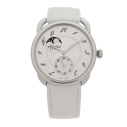 Hermes Stainless Steel Epsom 38mm Arceau Petite Lune Automatic Watch Blanc 1 of 5