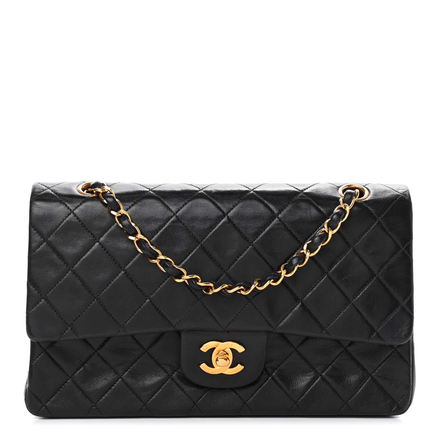 Chanel Lambskin Quilted Medium Double Flap Black 1 of 11