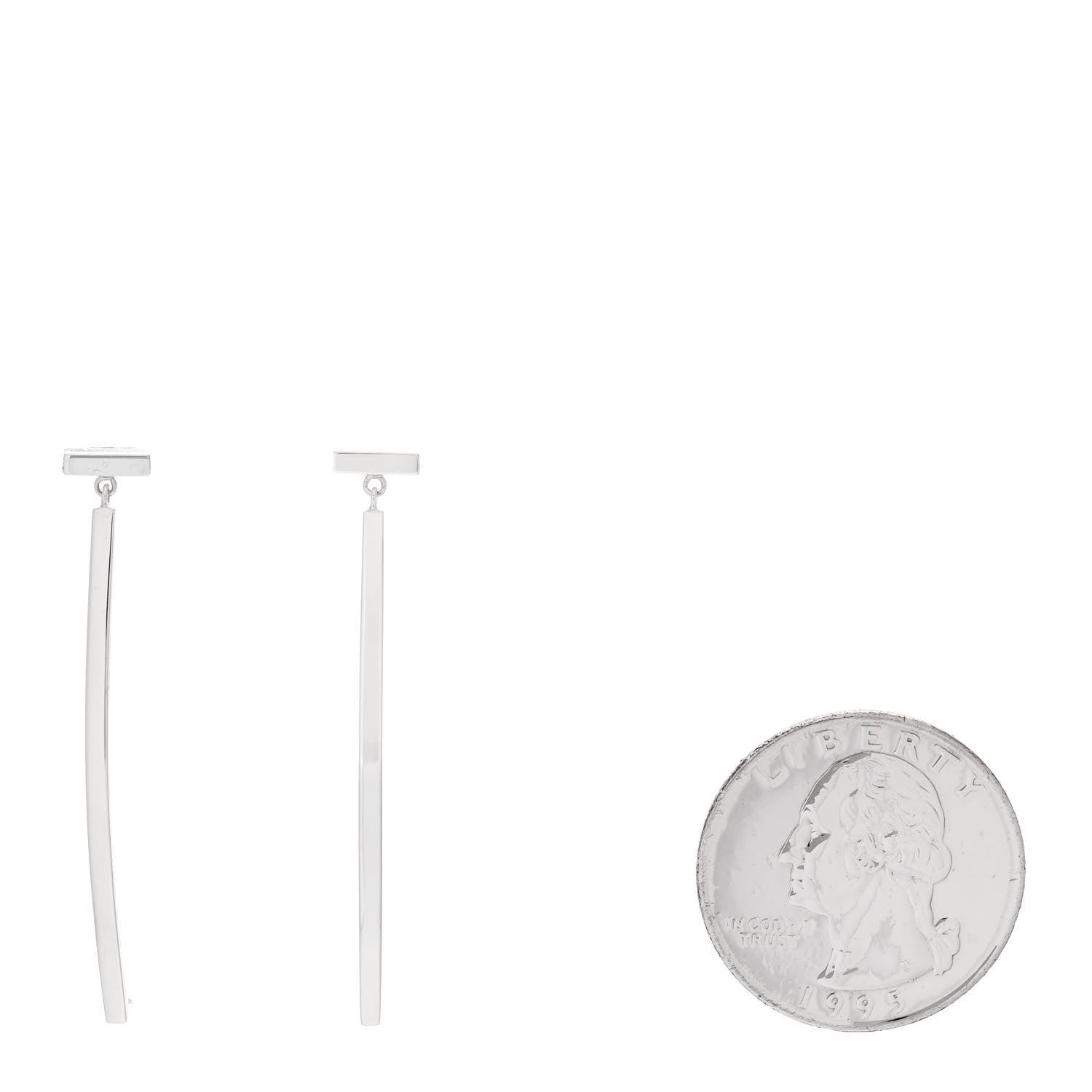 Tiffany Sterling Silver T Wire Bar Earrings 2 of 4
