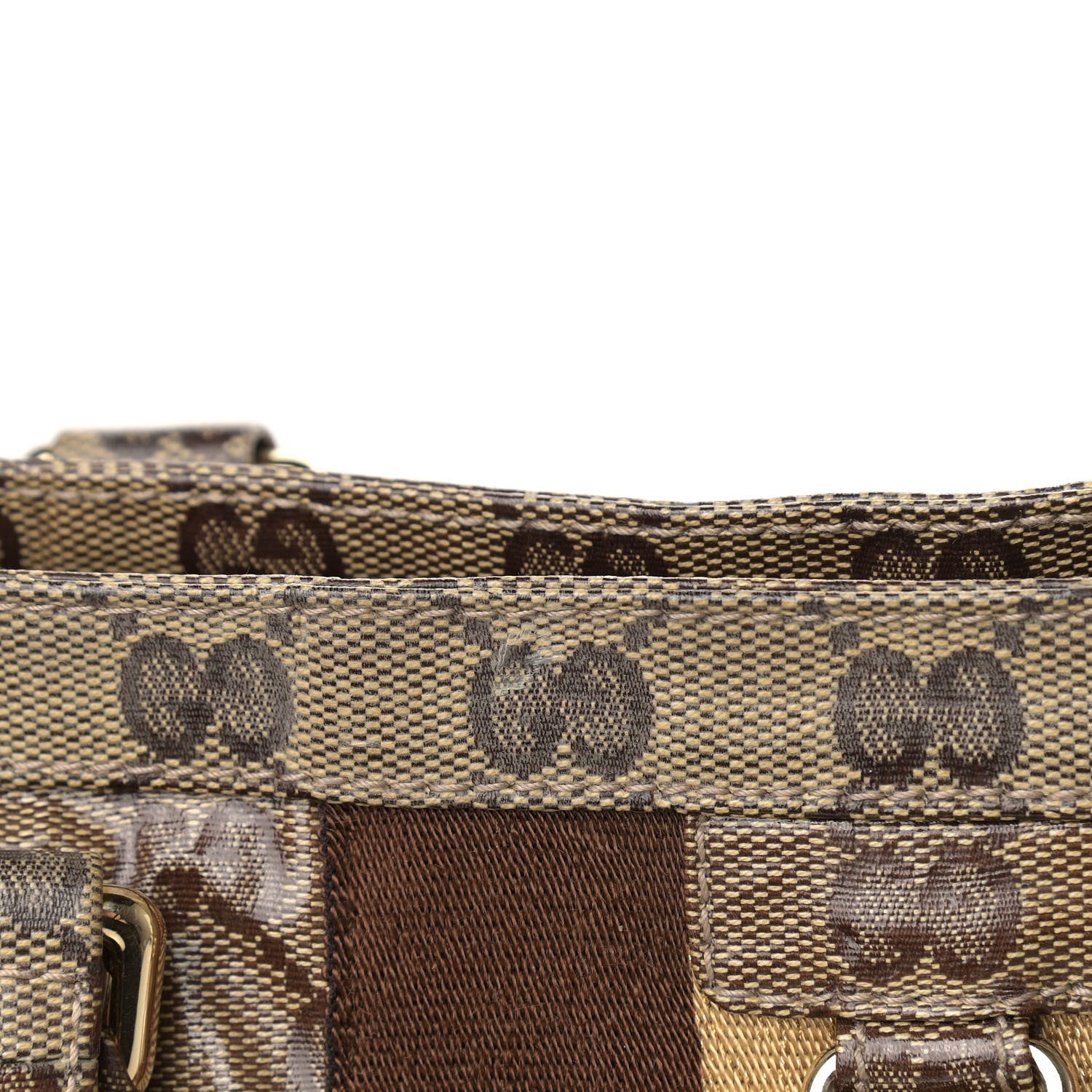 Gucci Crystal Monogram Medium Web Tote Brown 9 of 13