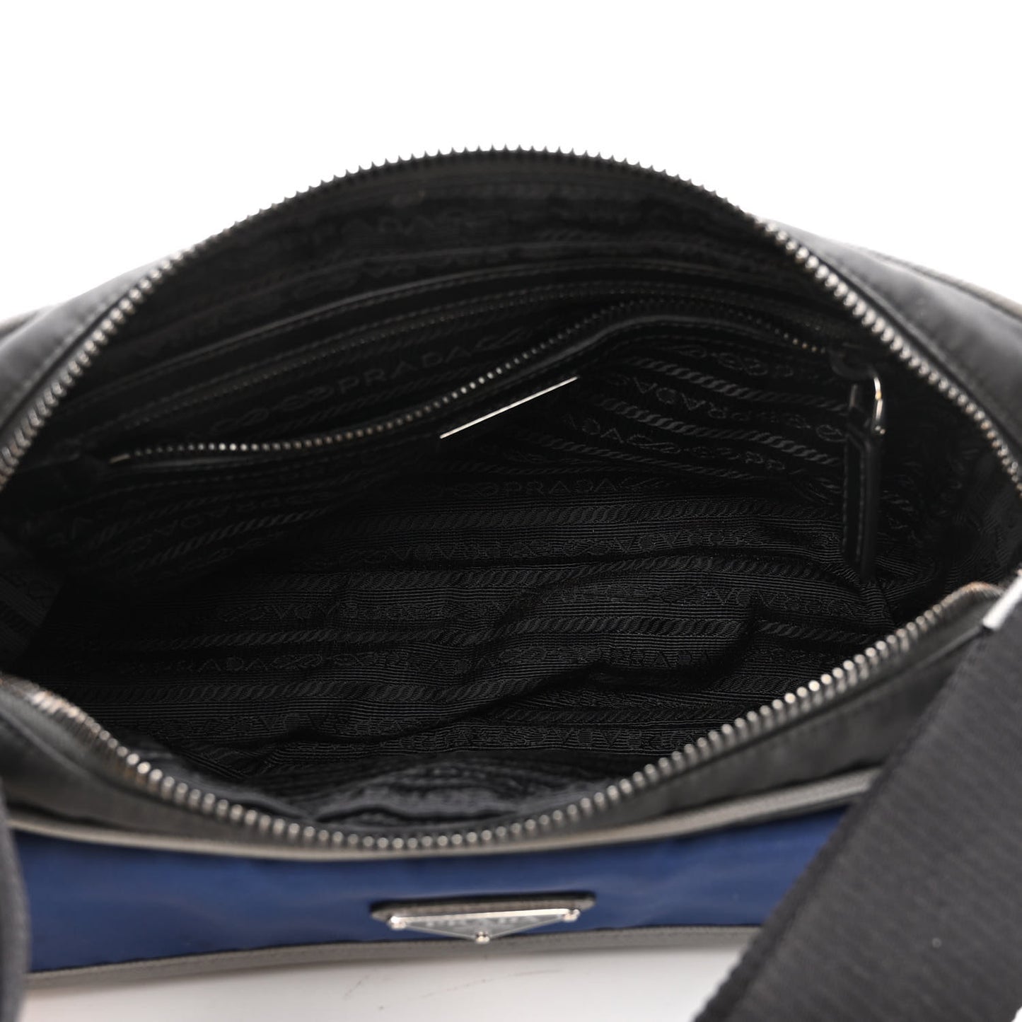 Tessuto Nylon Saffiano Messenger Bag Black Royal Marmo