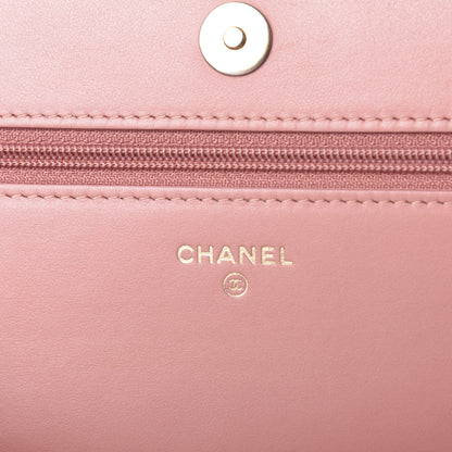 Chanel Caviar Quilted Boy Wallet On Chain WOC Light Pink 6 of 10