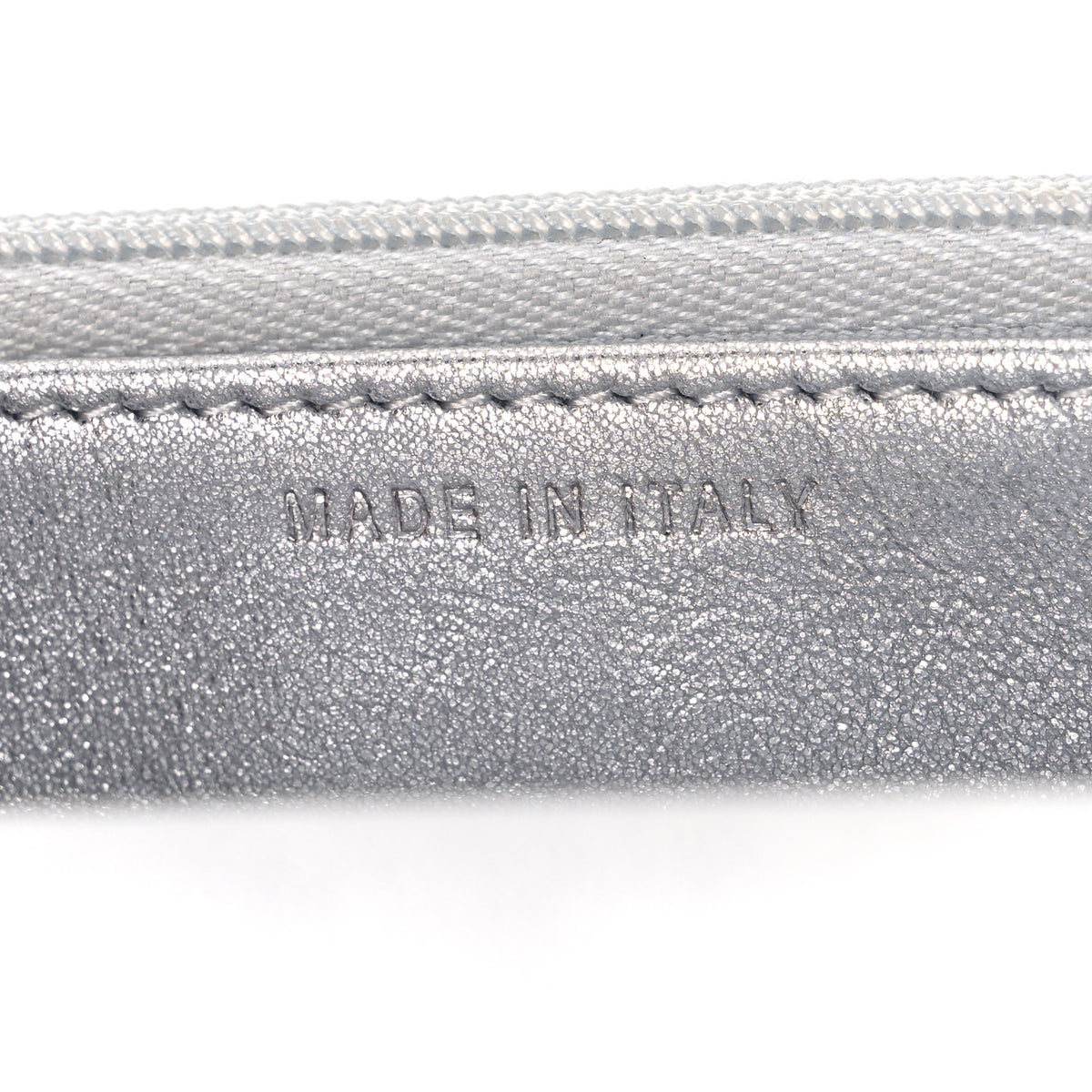 Chanel Metallic Lambskin Quilted Wallet On Chain WOC Silver 6 of 11