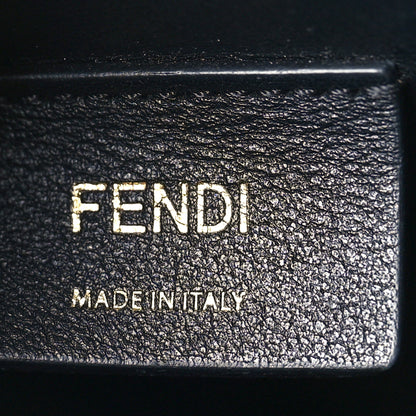 Fendi Vitello Fluffy Logo Small Shopping Bag Rosa Quarzo Black 6 of 12