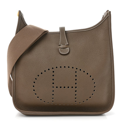 Hermes Taurillon Clemence Evelyne III PM Etoupe 1 of 10