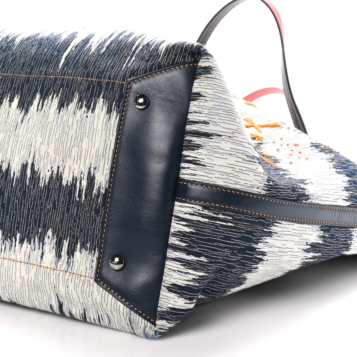 Christian Louboutin Canvas Frangibus Starlight Tote Blue White 9 of 9