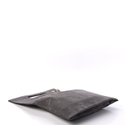 Tom Ford Suede Large Alix Padlock Zip Shoulder Bag Dark Grey 5 of 10