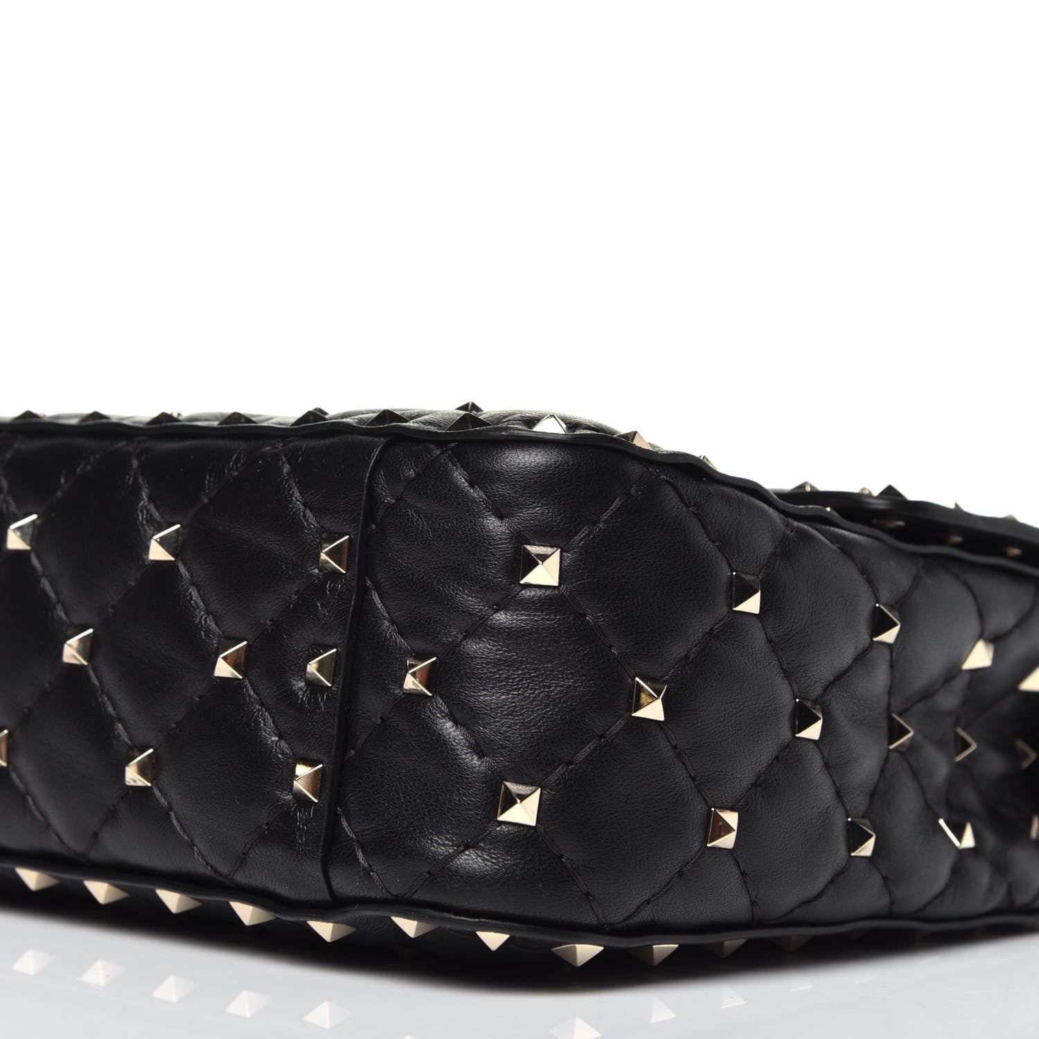 Valentino Garavani Lambskin Medium Rockstud Spike Shoulder Bag Black 9 of 9