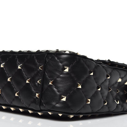 Valentino Garavani Lambskin Medium Rockstud Spike Shoulder Bag Black 9 of 9