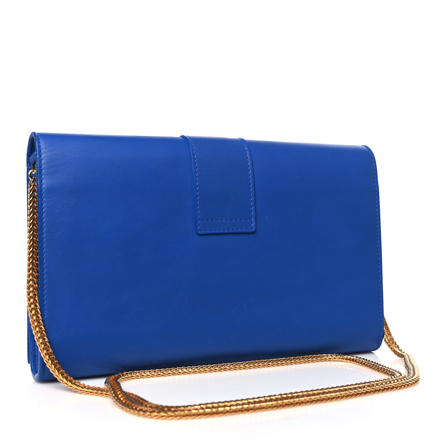 Saint Laurent Calfskin Classic Y Ligne Chain Wallet Bleu Majorelle 3 of 12