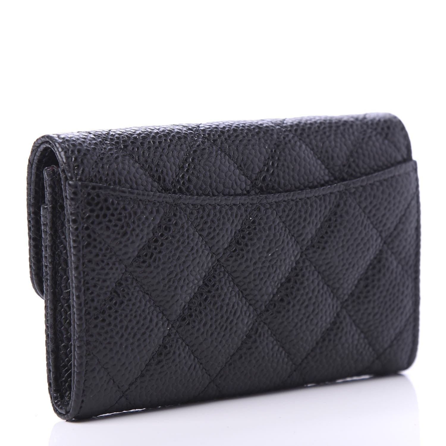 Chanel Caviar Quilted Flap Card Holder Wallet Black 3 of 10