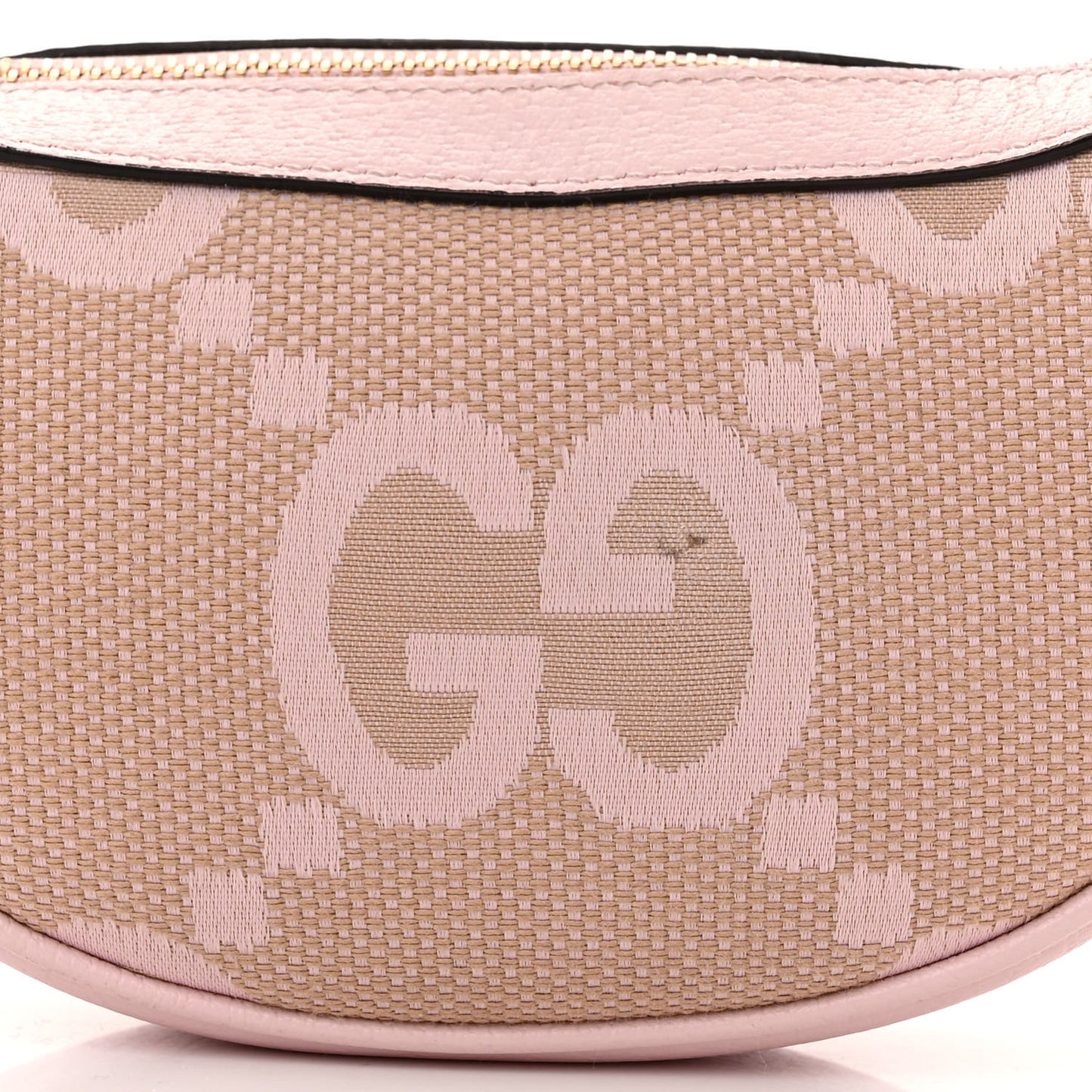 Monogram Jumbo GG Textured Dollar Calfskin Mini Ophidia Half Moon Hobo Beige Perfect Pink