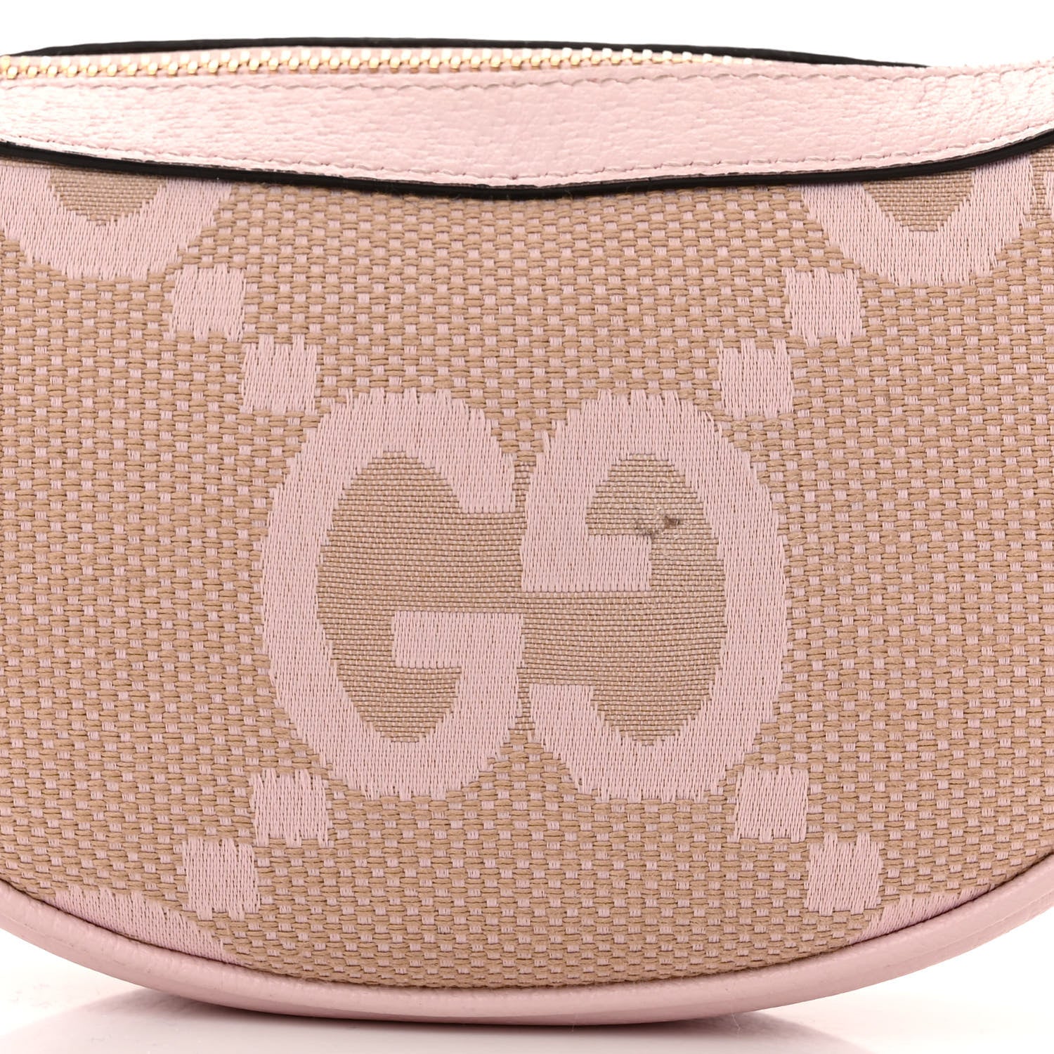 Gucci Monogram Jumbo GG Textured Dollar Calfskin Mini Ophidia Half Moon Hobo Beige Perfect Pink 8 of 12