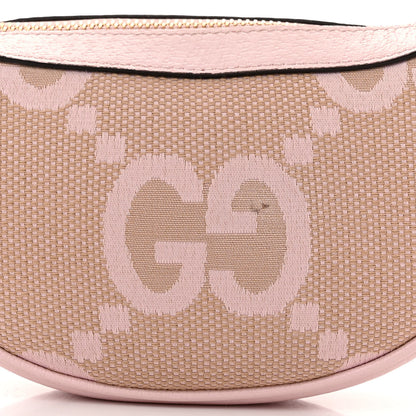 Gucci Monogram Jumbo GG Textured Dollar Calfskin Mini Ophidia Half Moon Hobo Beige Perfect Pink 8 of 12