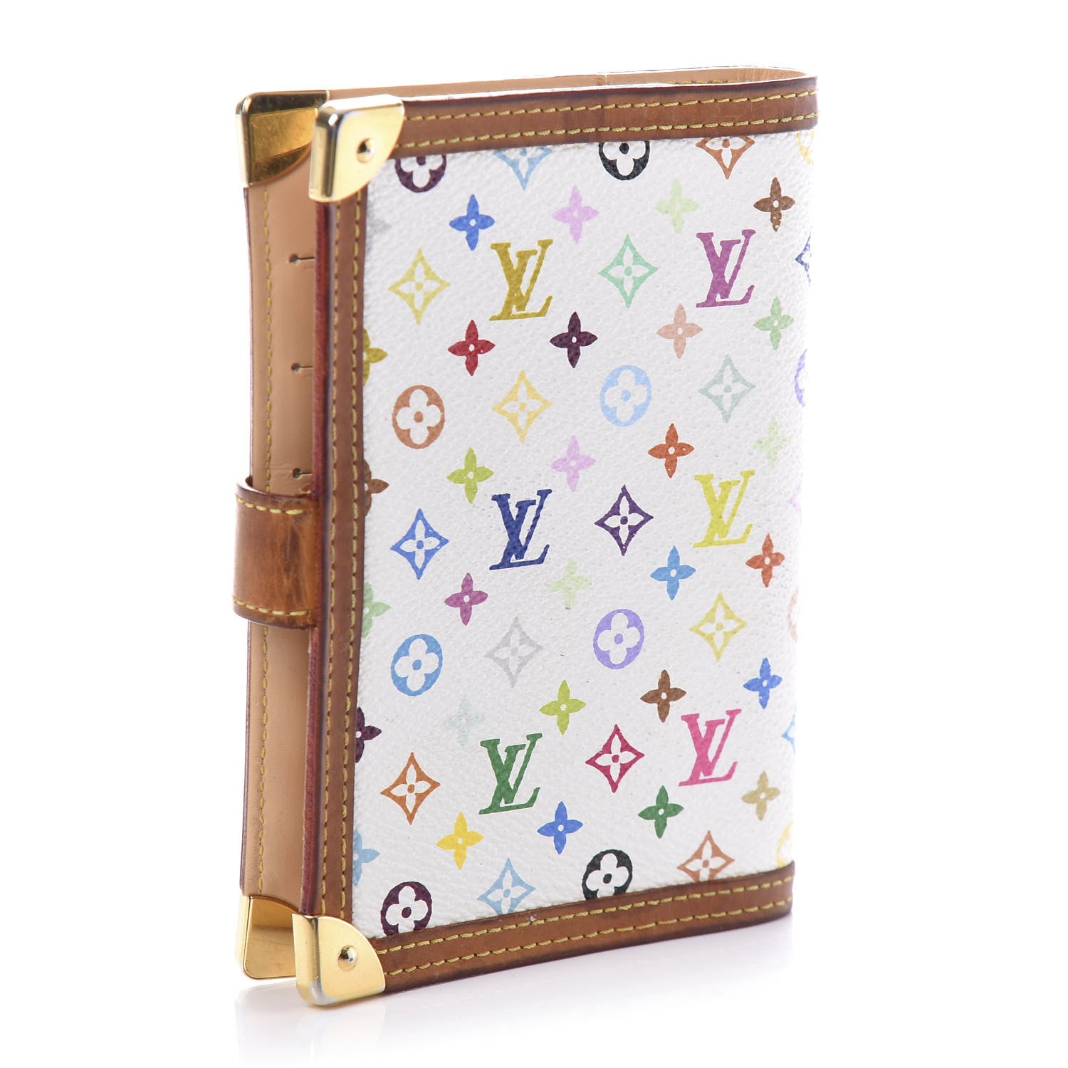 Louis Vuitton Monogram Multicolor Small Ring Agenda Cover White 3 of 10