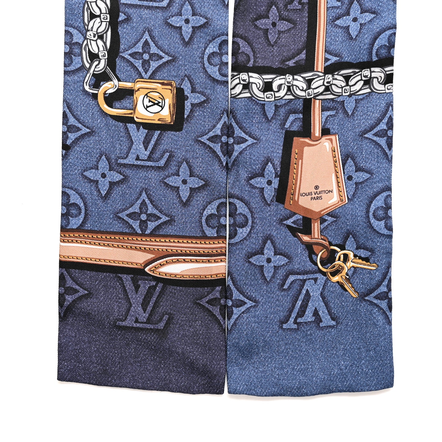 Silk Denimgram Confidential Bandeau Denim Blue