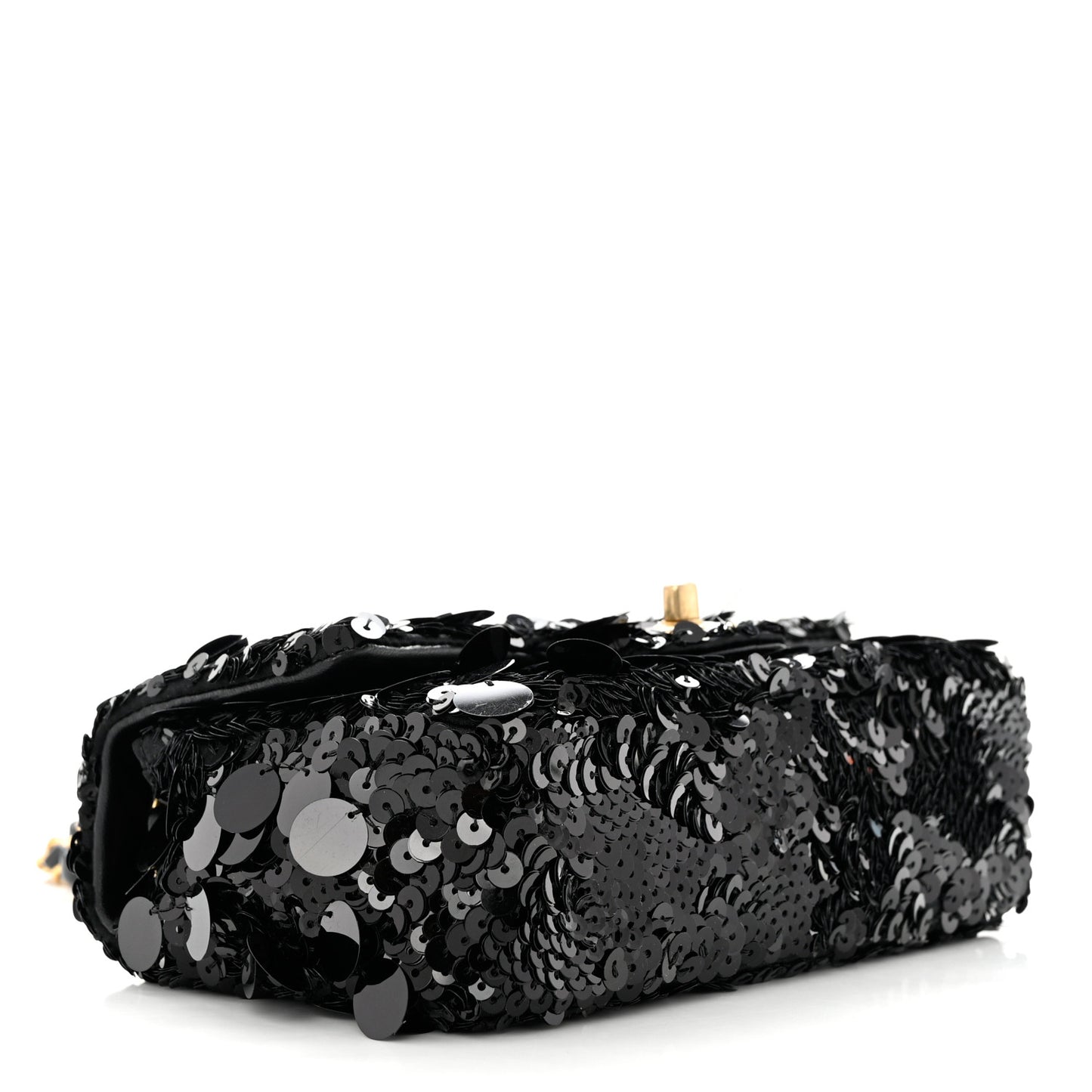Sequin Mini Rectangular Flap Black