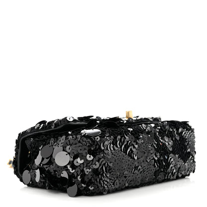 Chanel Sequin Mini Rectangular Flap Black 3 of 10