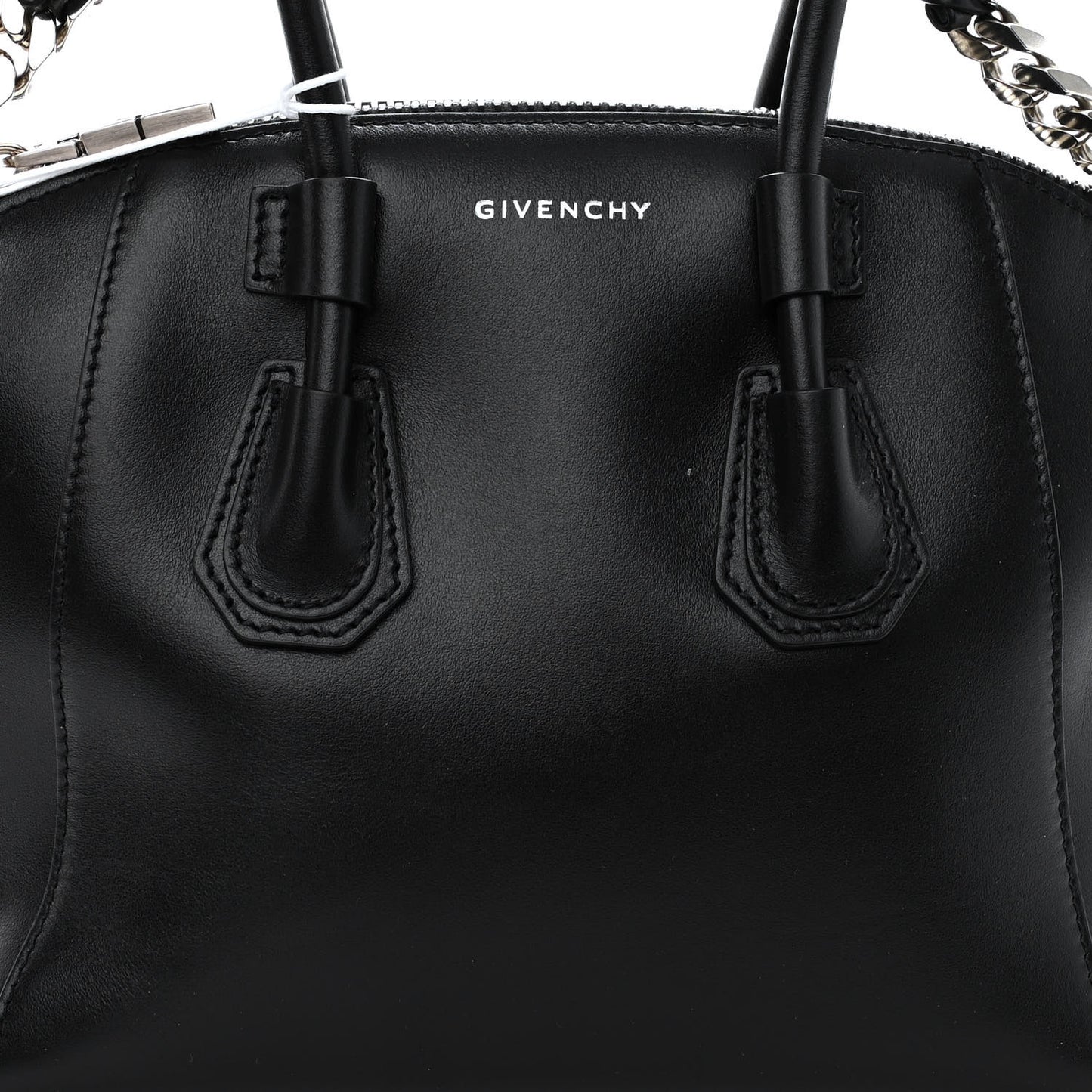 Shiny Lord Calfskin Mini Sport Antigona With Chain Black