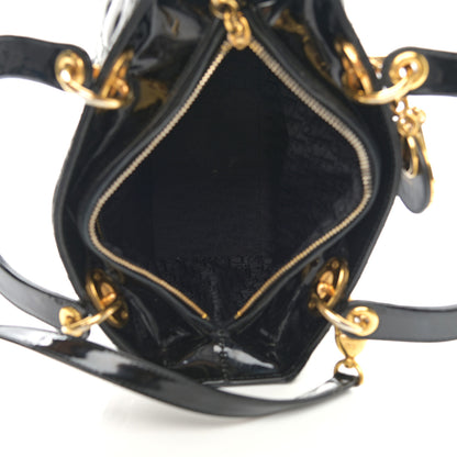 Christian Dior Patent Cannage Medium Lady Dior Black 5 of 15
