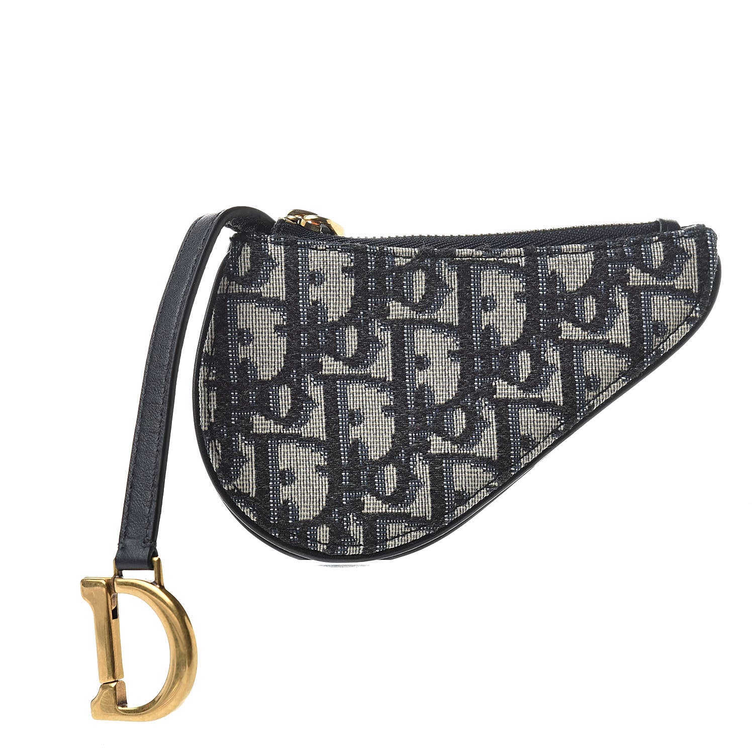 Christian Dior Oblique Saddle Coin Purse Blue 1 of 8