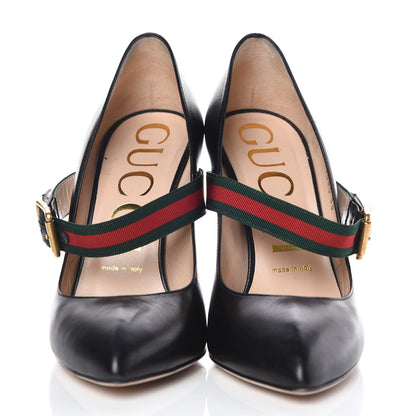Gucci Malaga Kid Sylvie High Heel Pumps 38 Black 2 of 11