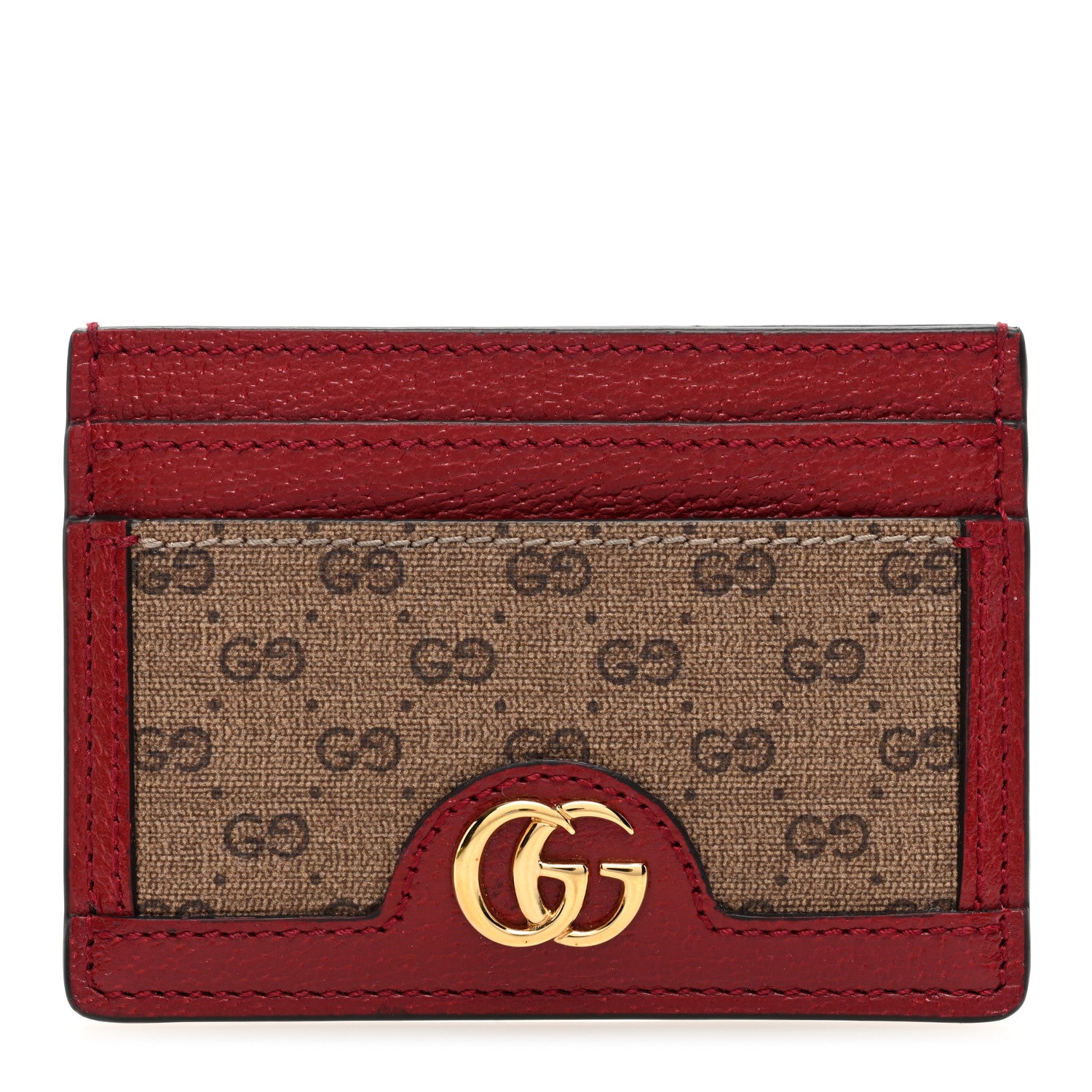 Gucci X DORAEMON Mini Vintage GG Supreme Monogram Card Holder Beige Cherry Red 1 of 7