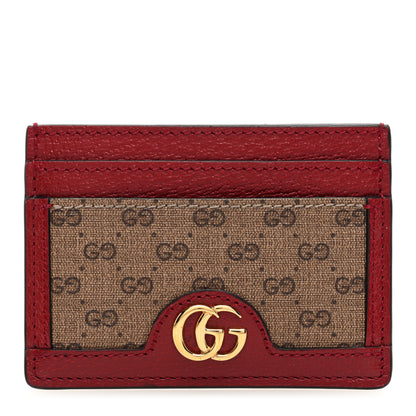 Gucci X DORAEMON Mini Vintage GG Supreme Monogram Card Holder Beige Cherry Red 1 of 7