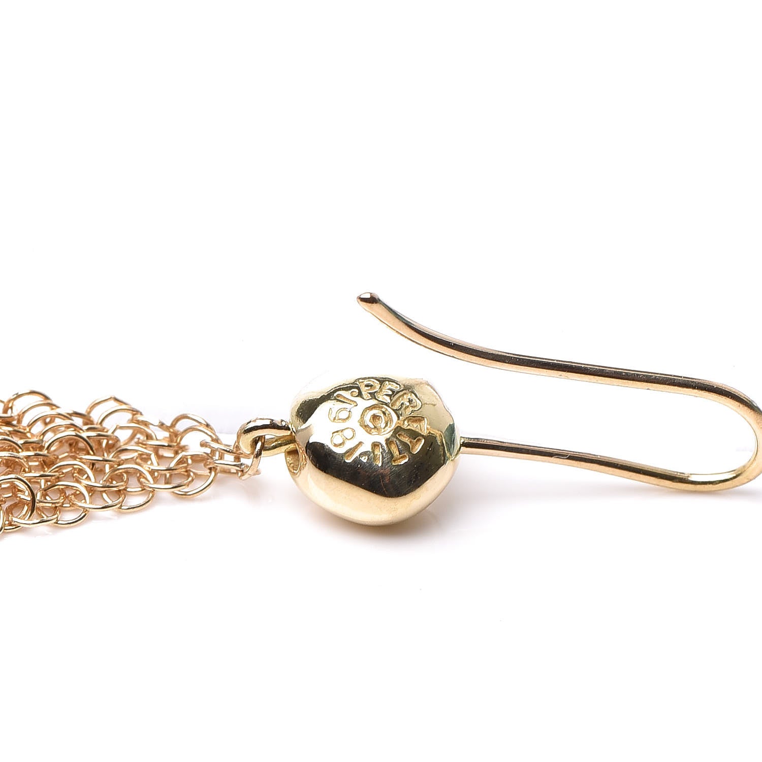 Tiffany 18K Yellow Gold Mini Elsa Peretti Mesh Earrings 3 of 4