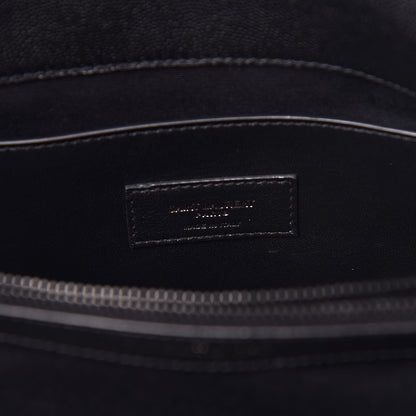 Saint Laurent Grain De Poudre Medium West Hollywood Monogram Fold-Over Black 6 of 10