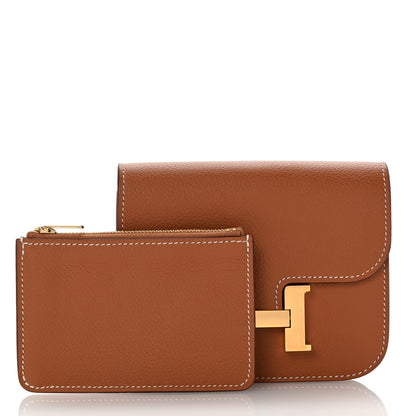 Hermes Evercolor Constance Slim Wallet Gold 3 of 8