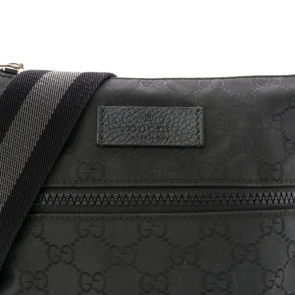 Gucci Nylon Monogram Mini Flat Messenger Bag Black 8 of 11