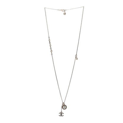 Chanel Pearl Crystal CC Necklace Gold 3 of 5