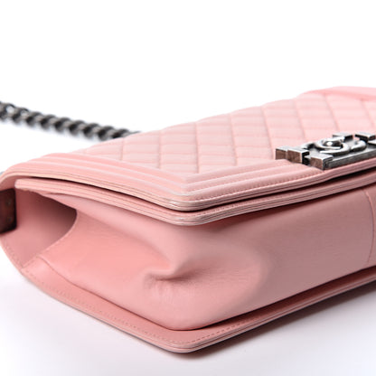 Chanel Lambskin Quilted Medium Boy Flap Light Pink 8 of 9