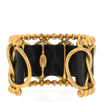 Chanel Lambskin Chain CC Cuff Black Gold 3 of 4