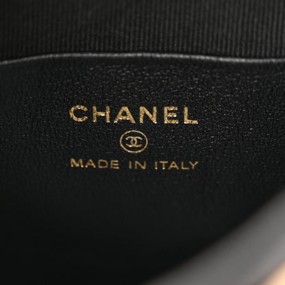 Chanel Shiny Lambskin Quilted Chain Around Drawstring Bucket Clutch With Chain Black 7 of 12