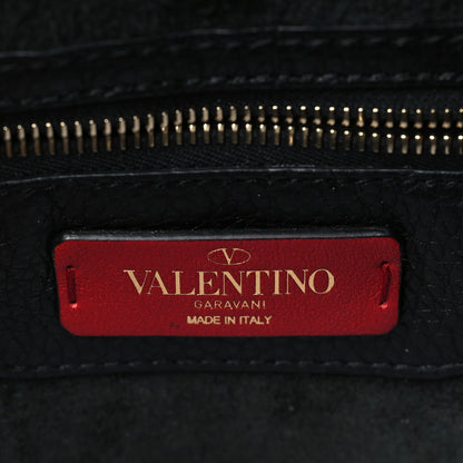 Valentino Garavani Grained Calfskin Small Rockstud Shoulder Tote Black 5 of 8