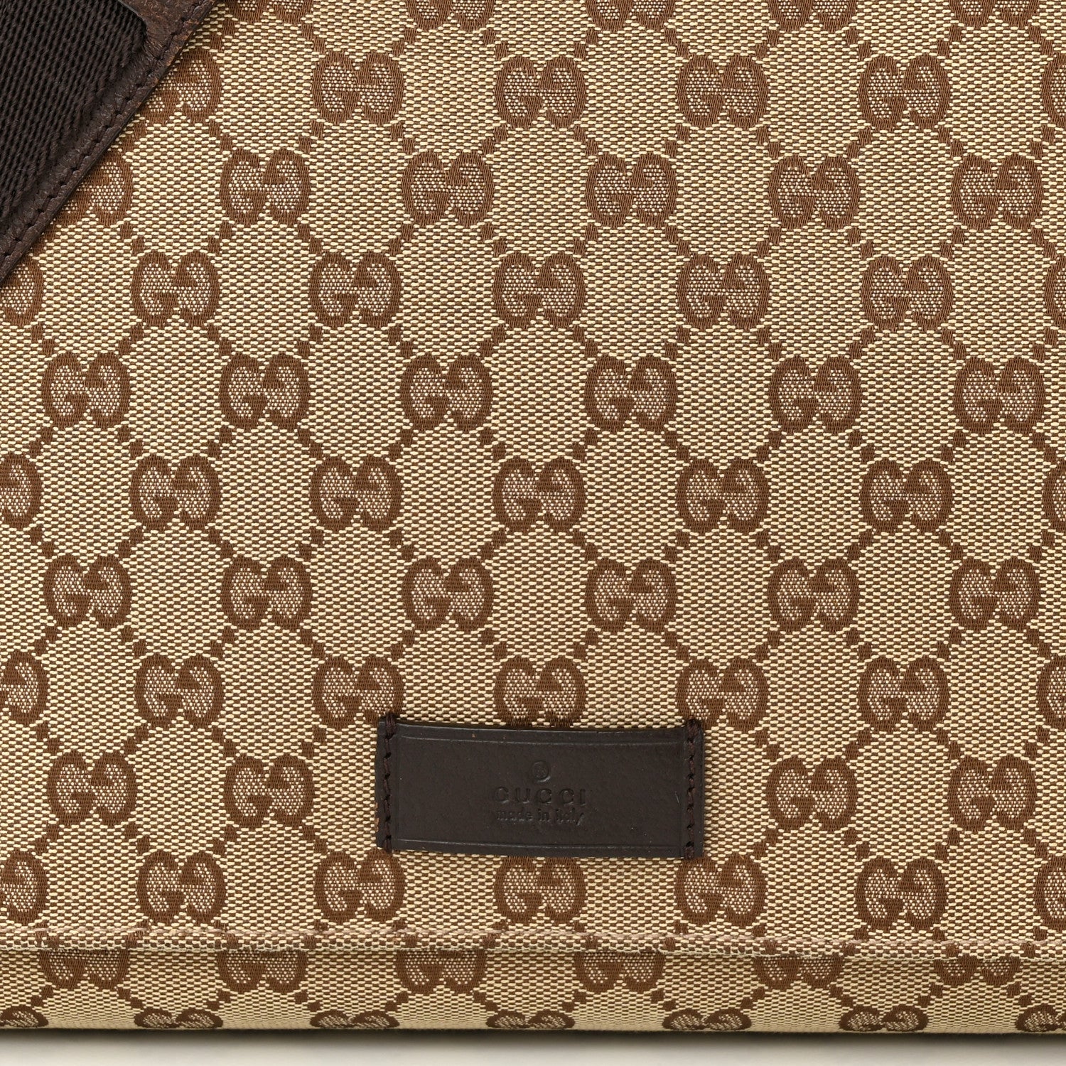 Gucci Monogram Small Flap Messenger Bag Beige Dark Brown 8 of 13