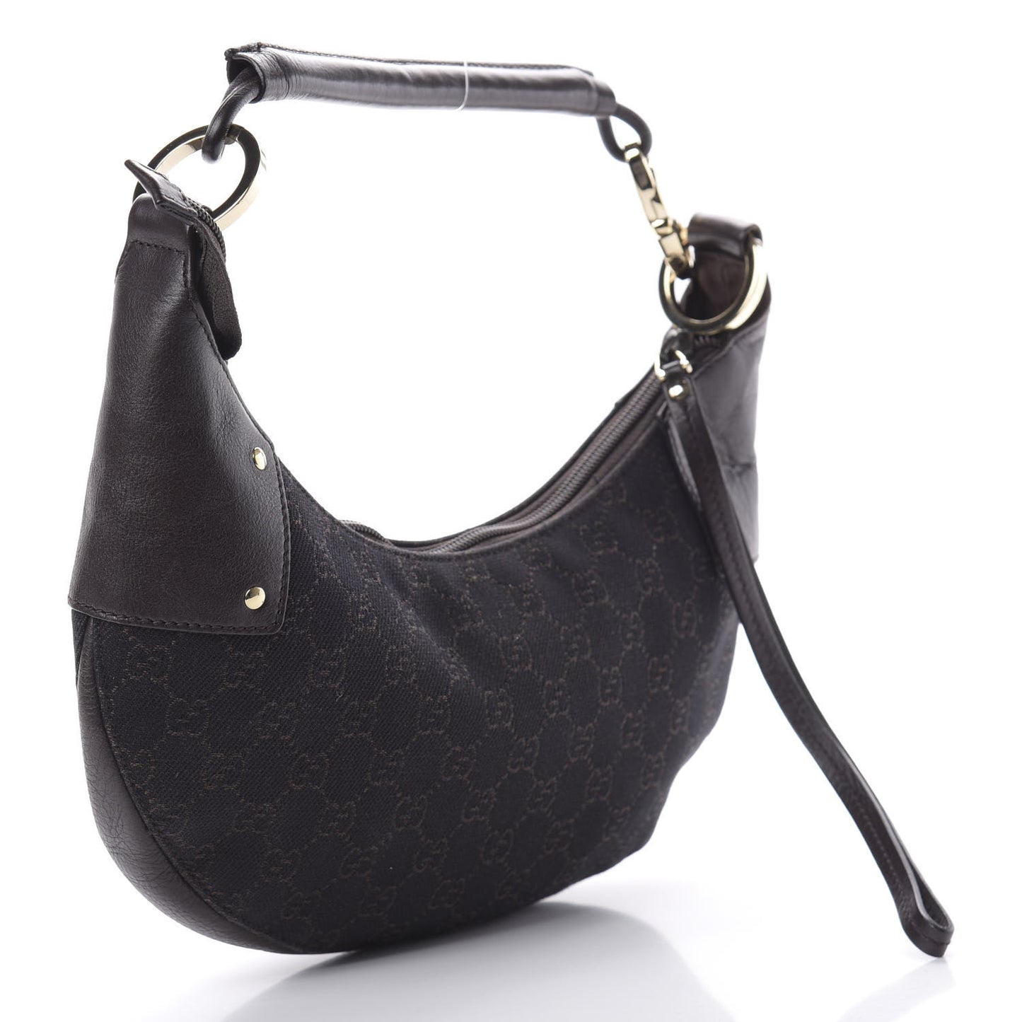 Denim Monogram Half Moon Hobo Dark Brown