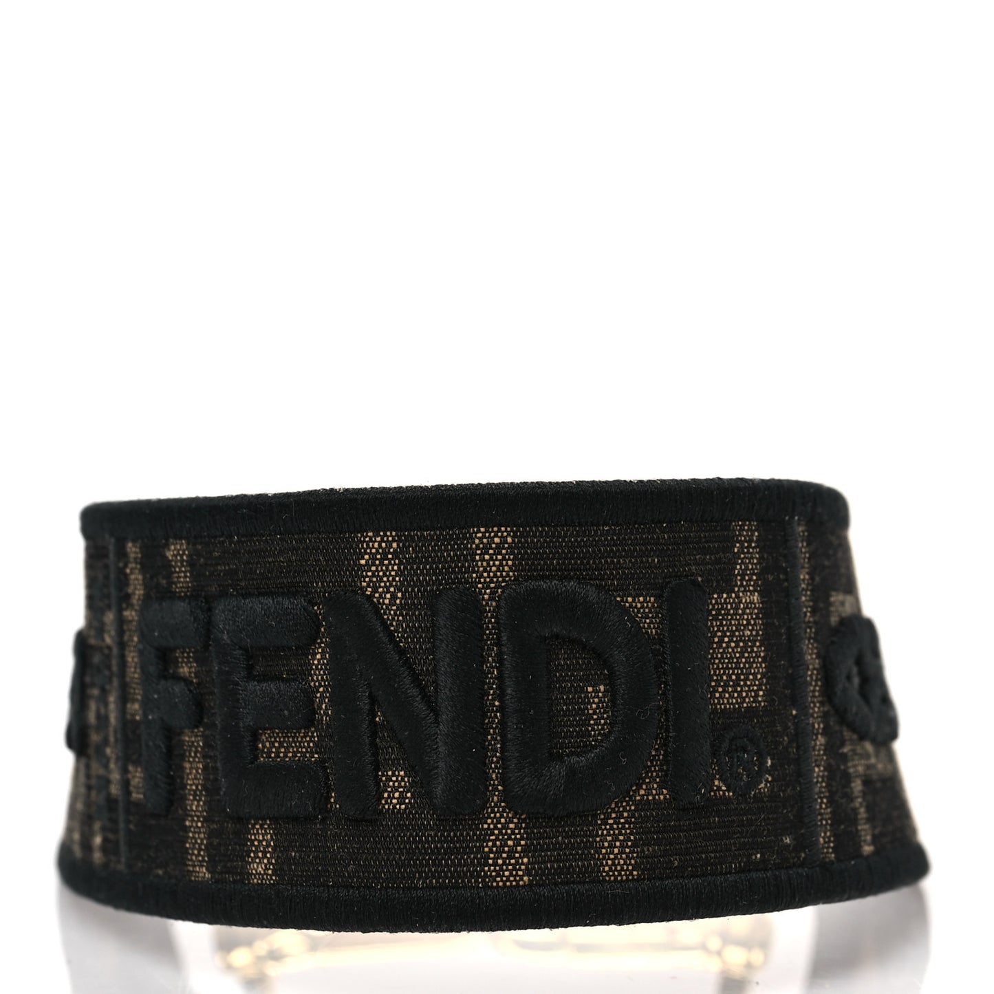 Fabric Jacquard FF 1974 Logo Threaded Edge Mini Strap You Tobacco Moro Black